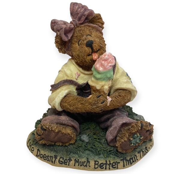 Boyds Bears ice cream resin figurine by The Bearstone Collection collectible - Picture 1 of 6